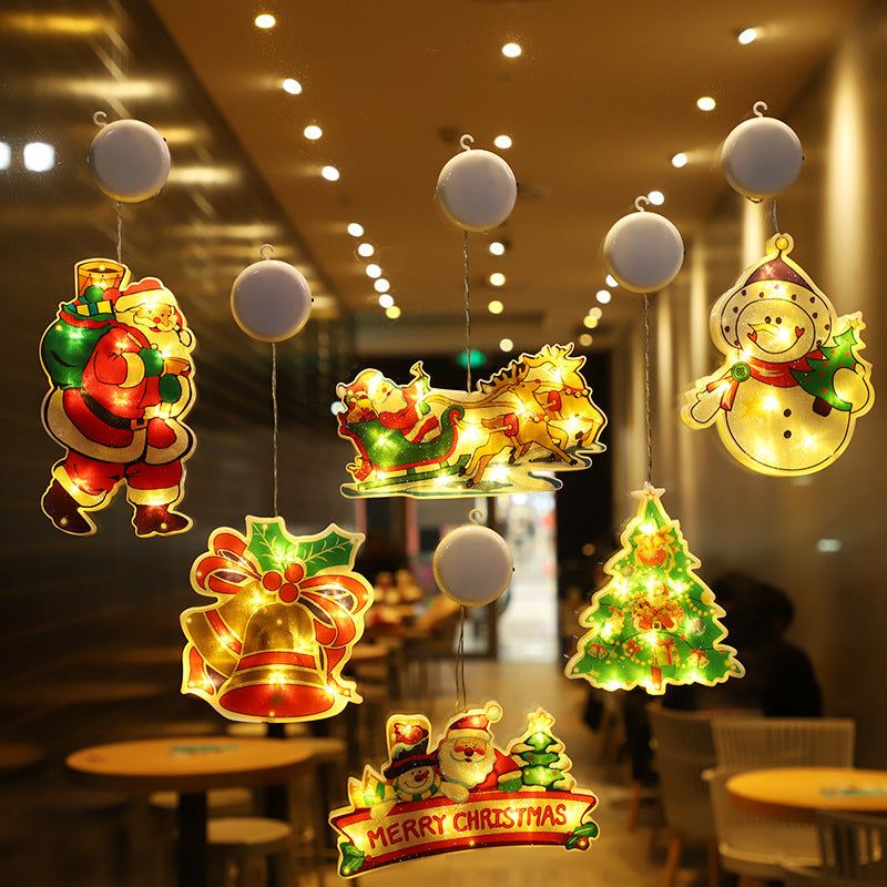 image-LED Christmas Window Stickers Suction Cup Lights
