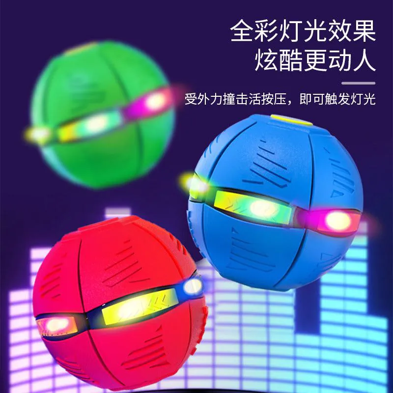 image-UFO Decompression Vent Ball Toy - Flashing Interactive Ball 22cm