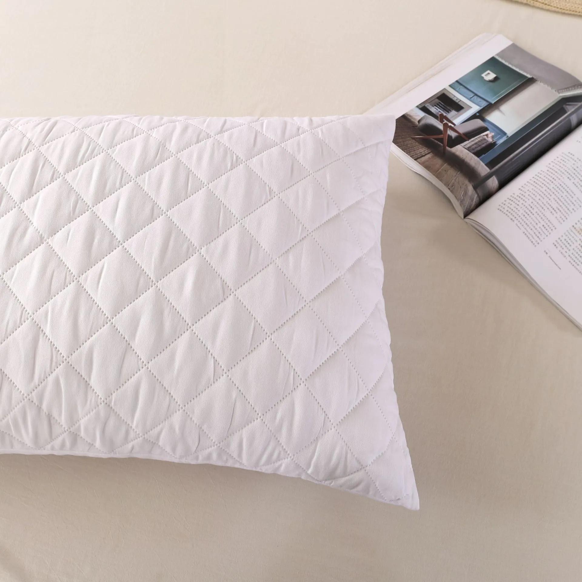 image-ZT009 Quilted Pillowcase - Waterproof Brushed