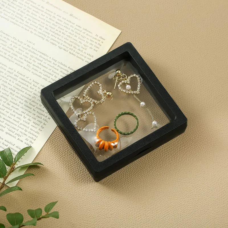 image-Jewelry Storage Box - Plastic Display Case with Dust Cover 