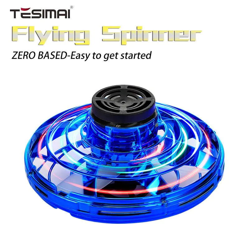 image-Flying Ball UFO Spinner Toy - Red Interactive