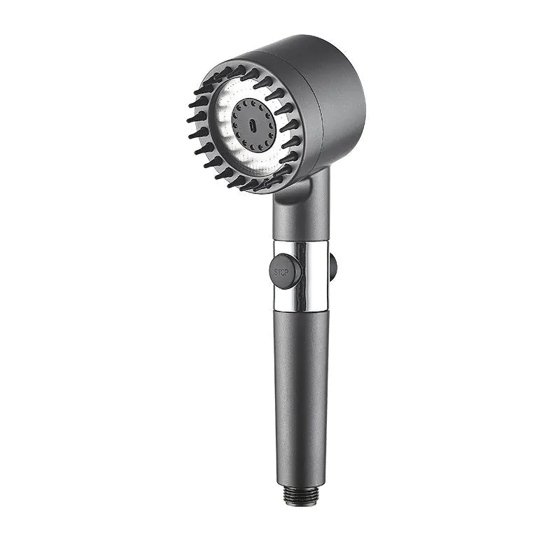 image-Shower Head Set with Handheld Bracket - Gray ABS