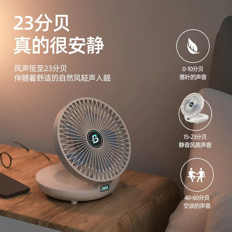 image-USB Desktop Fan - Wall Mounted 6" Cream White