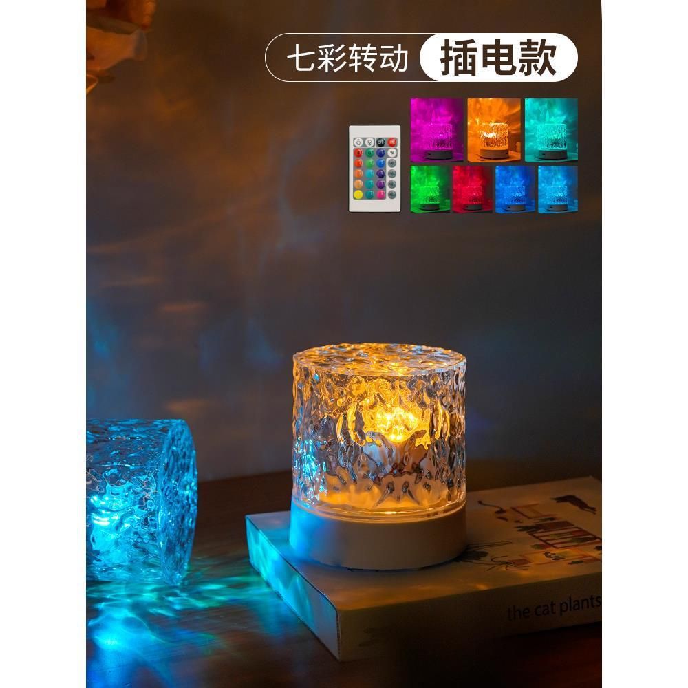 image-Water Ripple Rotating Ambient Night Light - Aurora Projection