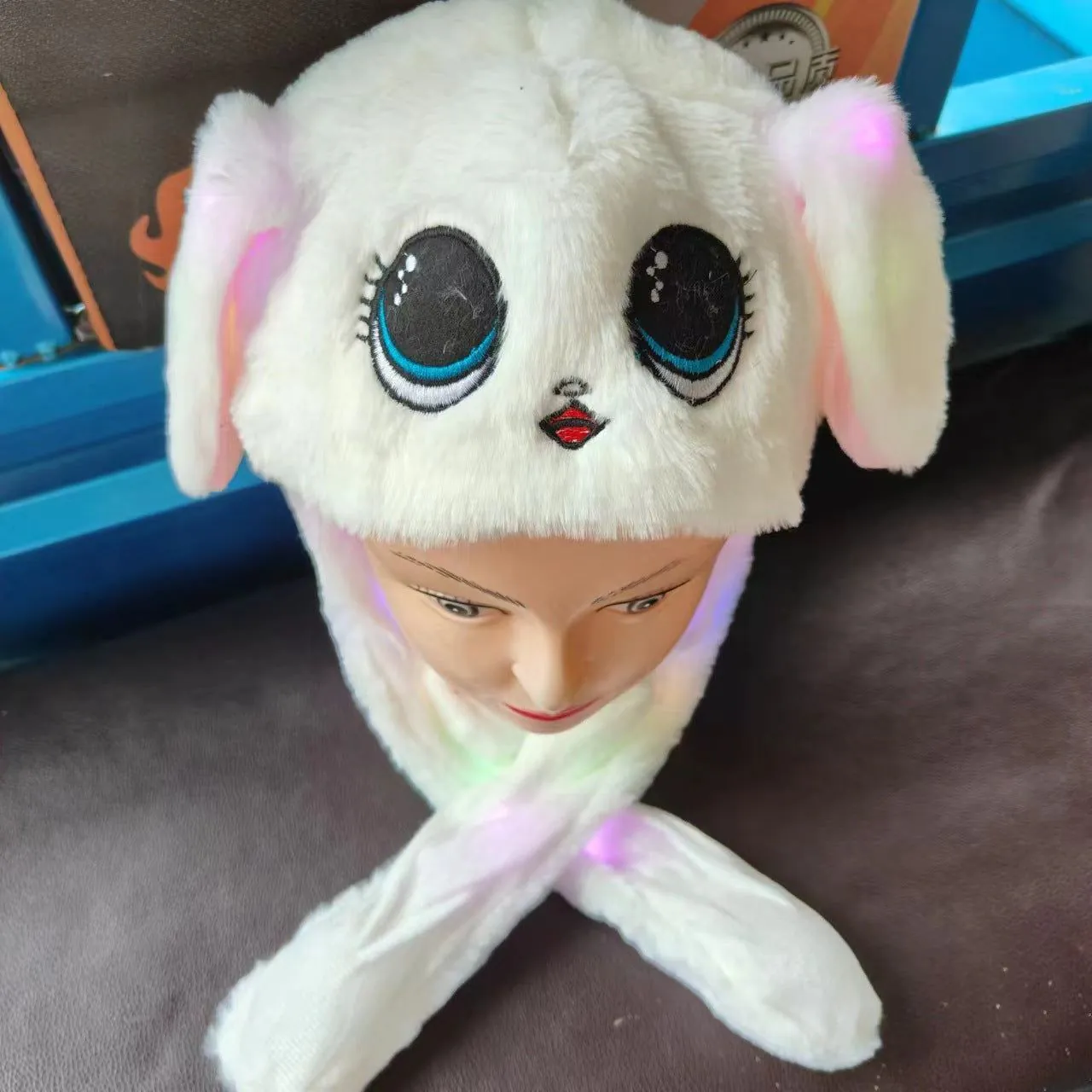 image-Rabbit Plush Hat - Moving Ears Kids Warm