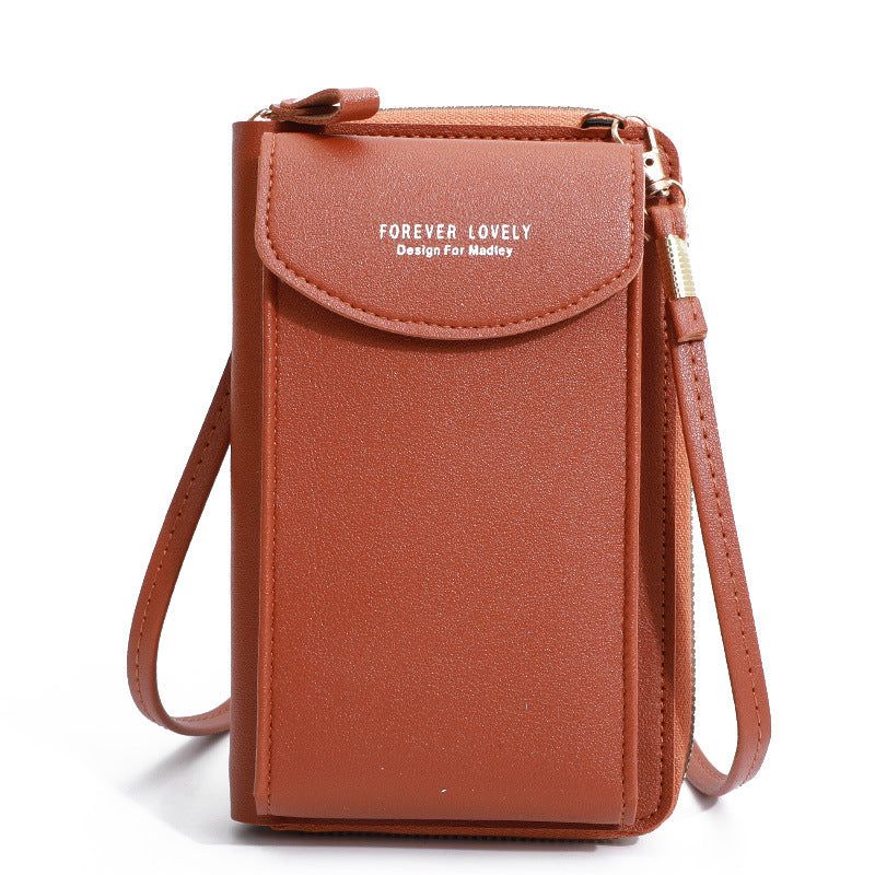 image-Women's Multi-Functional Shoulder Mobile Phone Bag - Solid Color