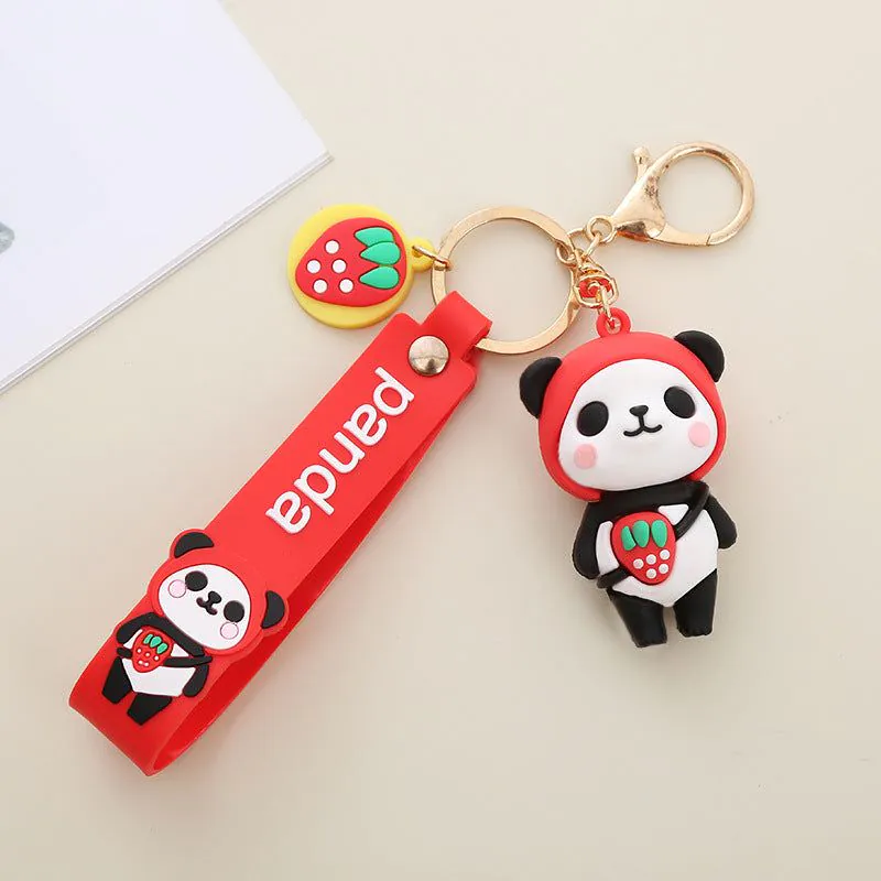 image-Panda Keychain Pendant - Soft Rubber Cartoon Cute