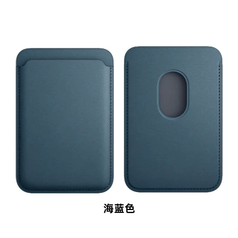 image-MagSafe Magnetic Card Holder - iPhone Woven Pattern Black