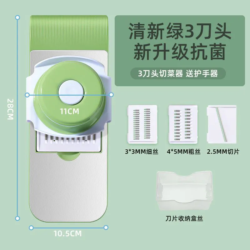 image-Multifunctional Vegetable Cutter - Stainless Steel 3 Blades 