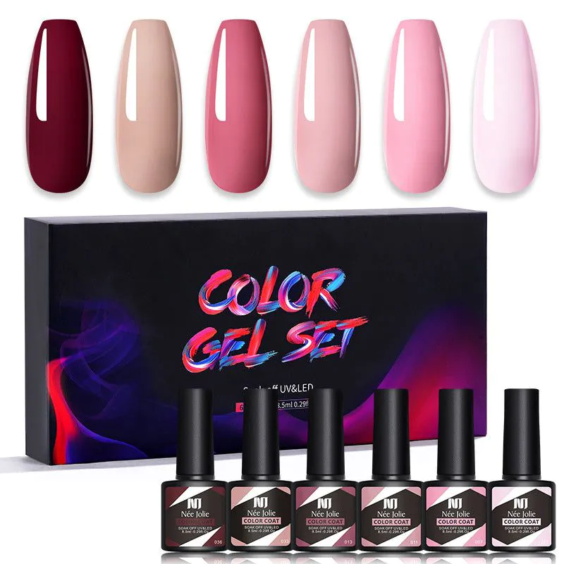 image-Nee Jolie UV Gel Nail Polish Set - 6 Colors 8.5ml