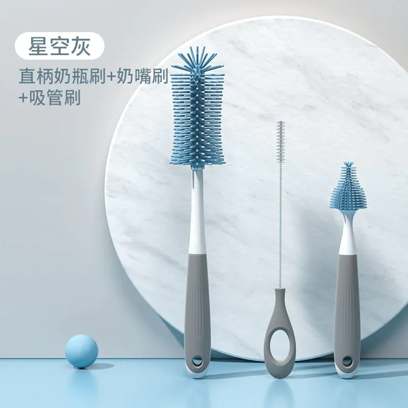image-Silicone Bottle Brush Set - Rotating Cleaner 