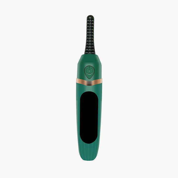 image-Digital Display Electric Eyelash Curler - USB Charging Green