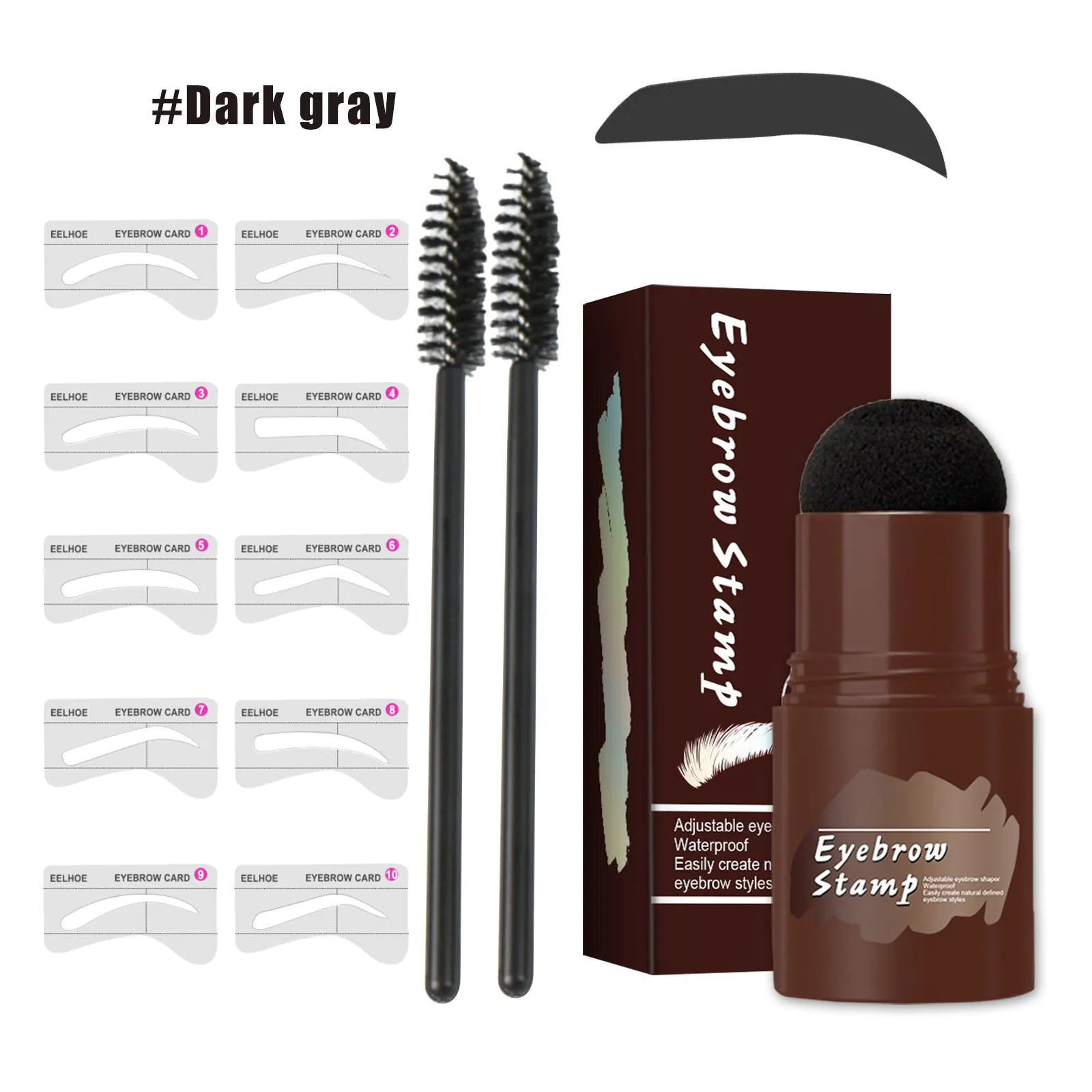 image-EELHOE Eyebrow Powder Stamp Kit Waterproof