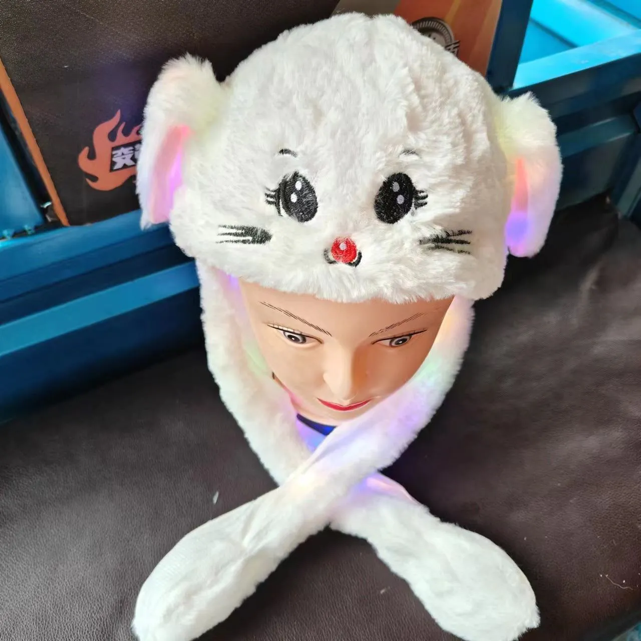 image-Rabbit Plush Hat - Moving Ears Kids Warm