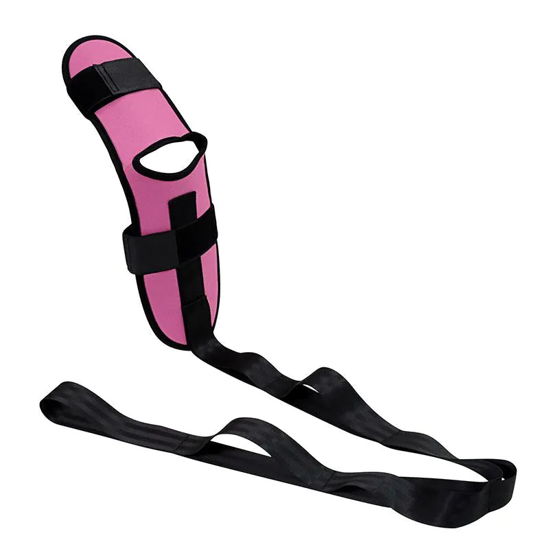 image-Yoga Stretching Belt - Black Polyester Cotton