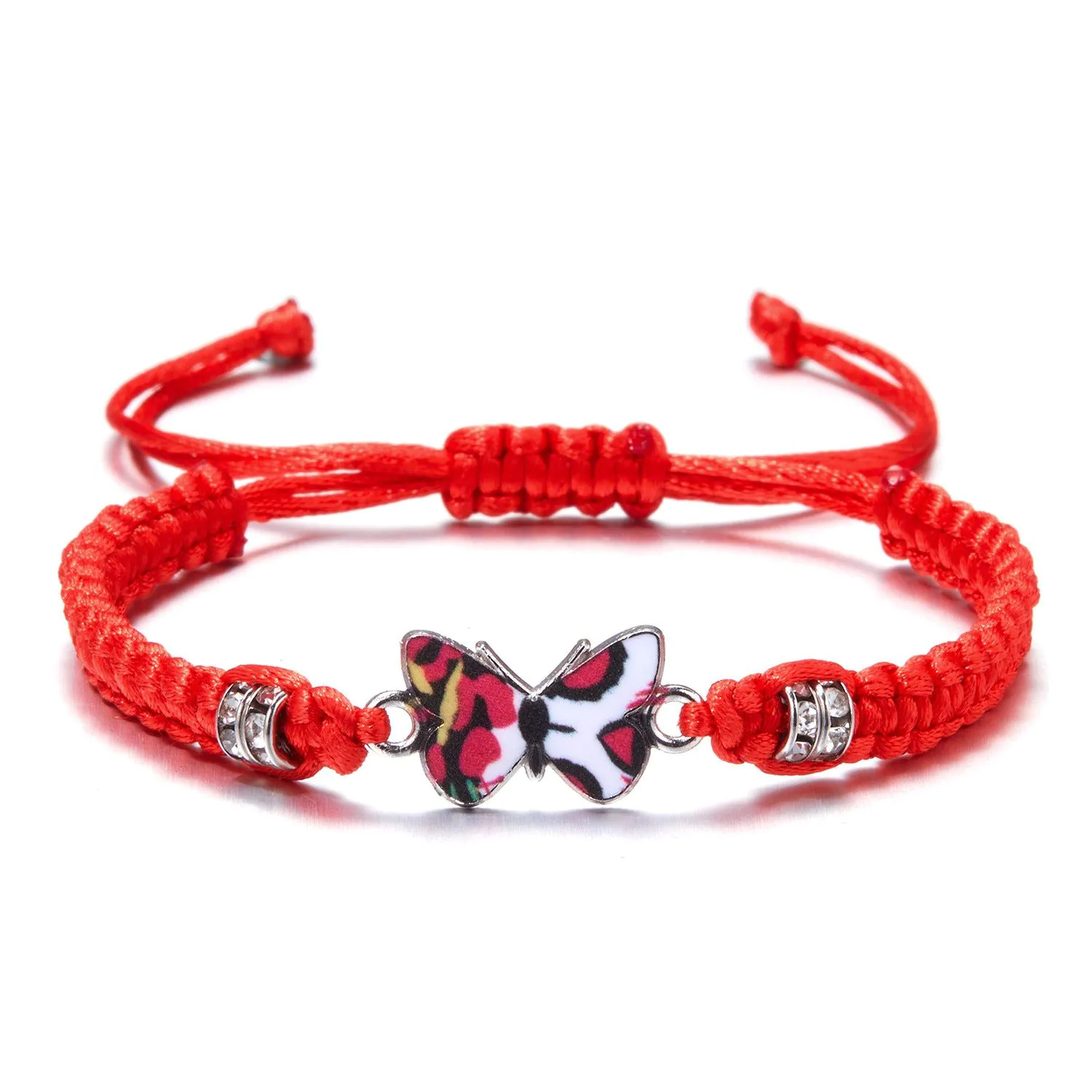 image-Butterfly Flower Bracelet Hand-Woven Adjustable