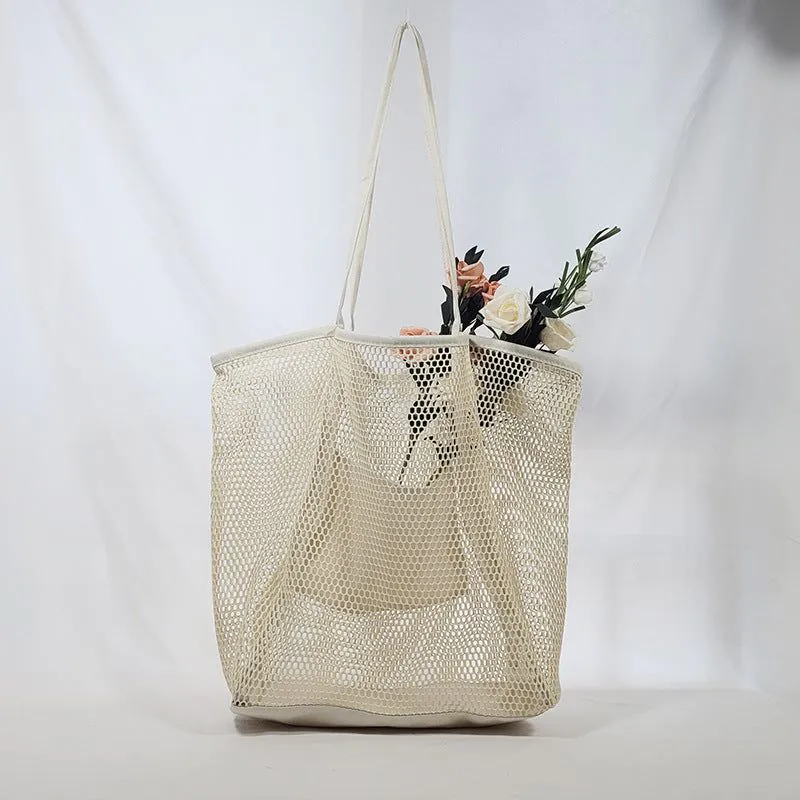 image-Mesh Beach Bag - Large Capacity Tote Women