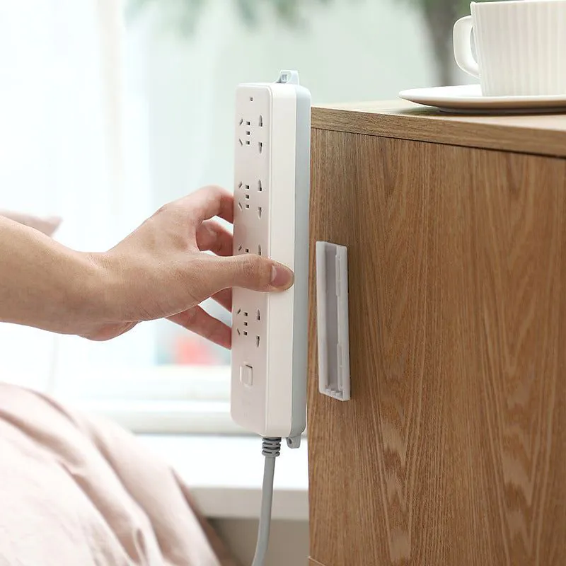 image-Orange Wall-Free Socket Plug-In Storage Rack 6-Pack
