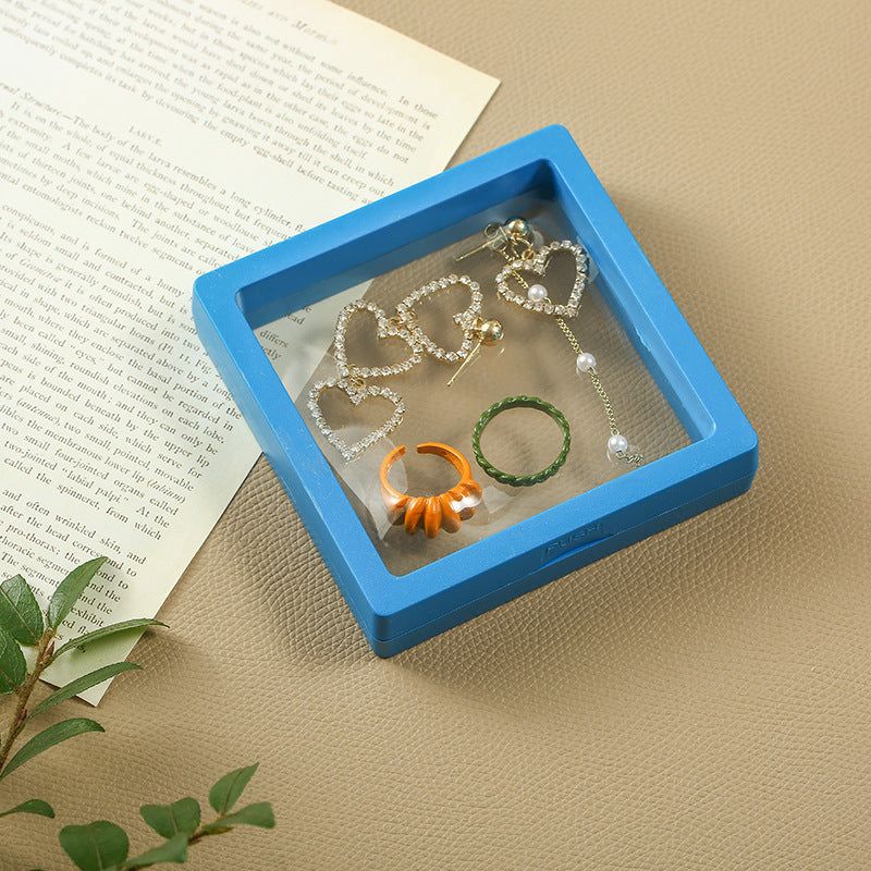 image-Jewelry Storage Box - Plastic Display Case with Dust Cover 
