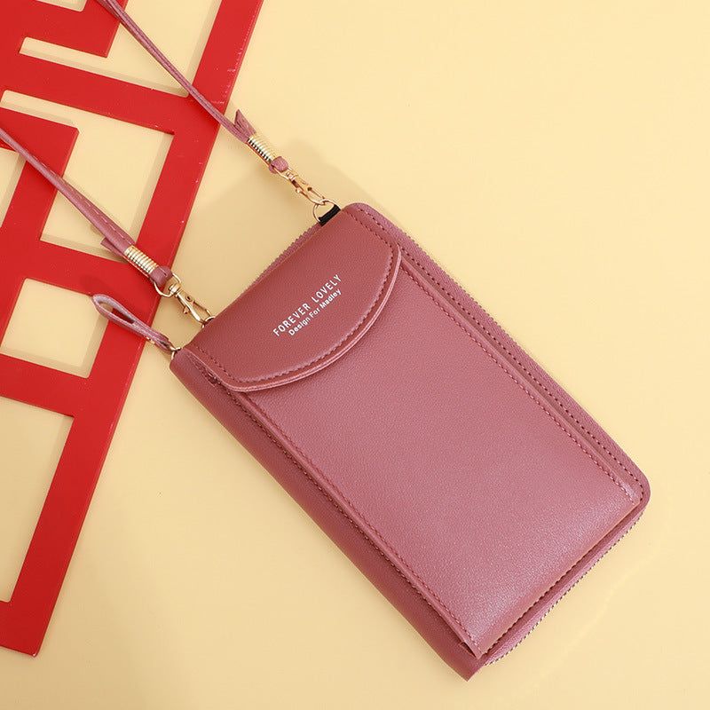 image-Women's Multi-Functional Shoulder Mobile Phone Bag - Solid Color