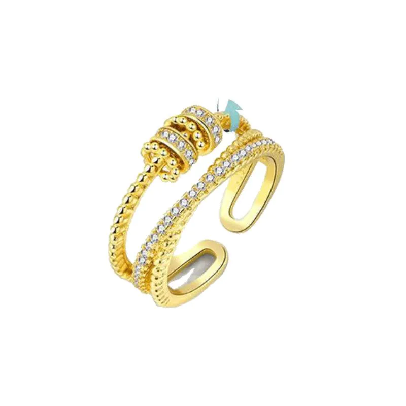 image-Rose Gold Spinning Ring - Copper Micro-Inlay