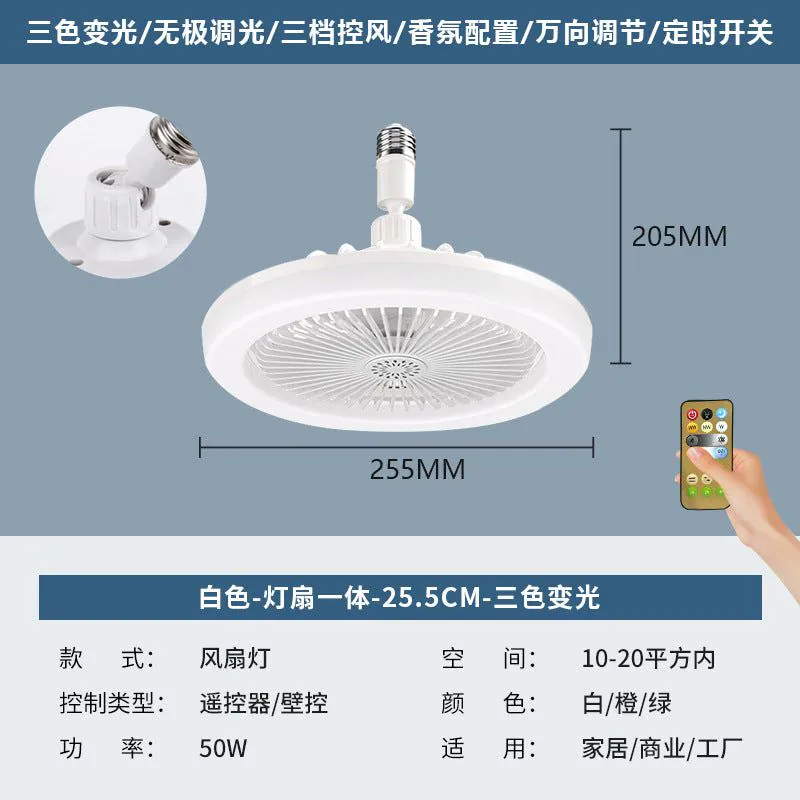 image-LED Ceiling Fan Light E27 White 3-Color Remote Control 
