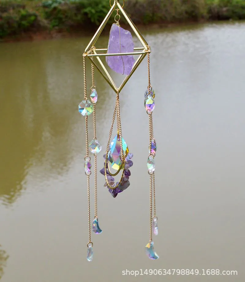 image-Sun Catcher Prism Gemstone Pendant - Rainbow Decor