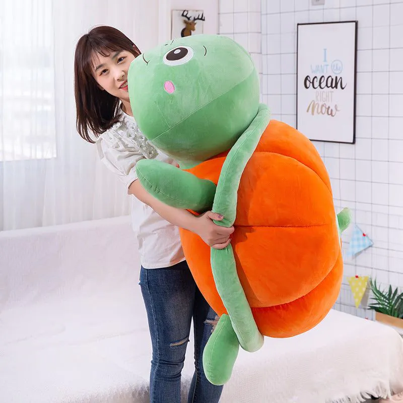 image-Tortoise Plush Toy - Orange Soft Doll Pillow