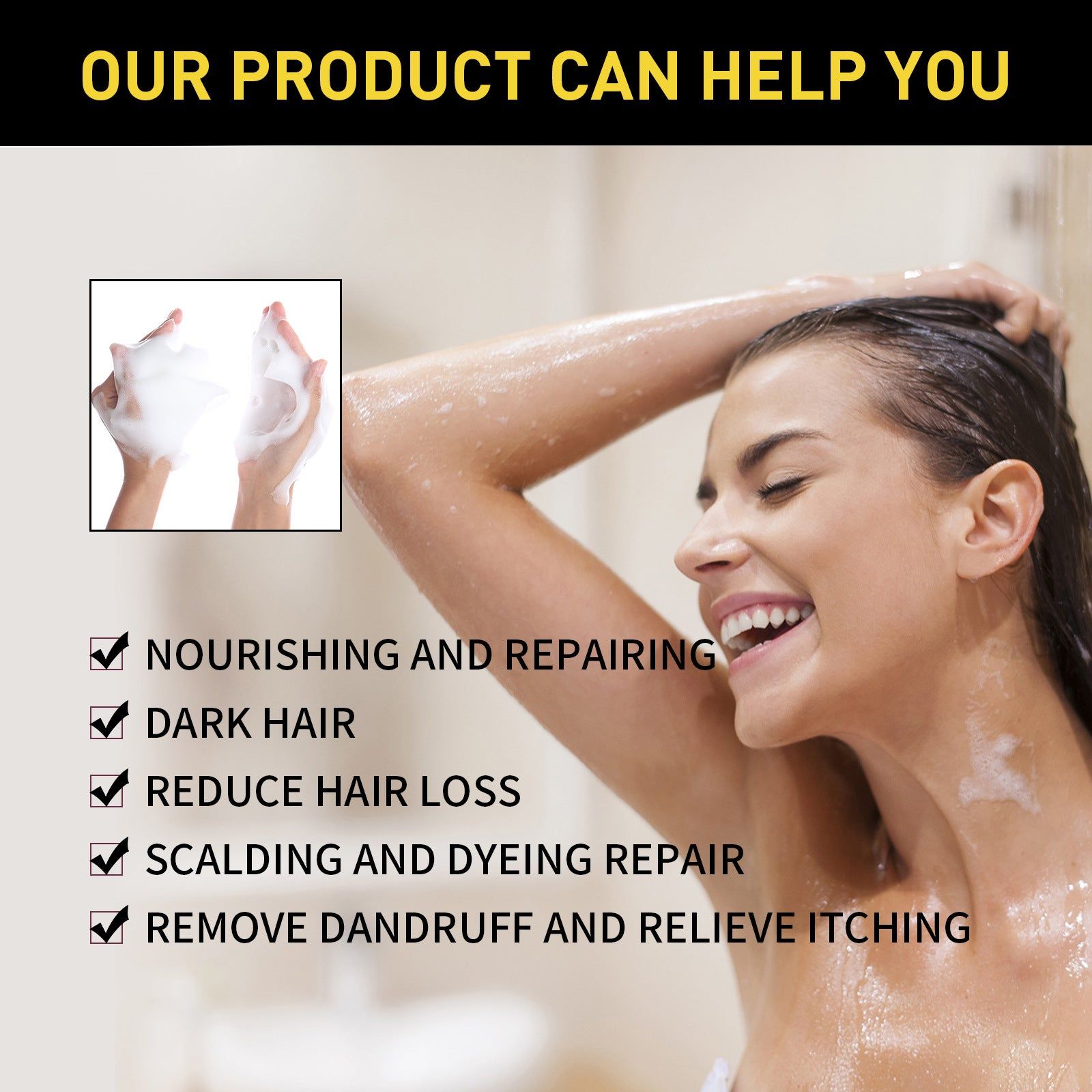 image-EELHOE Black Hair Shampoo 100ml Polygonum