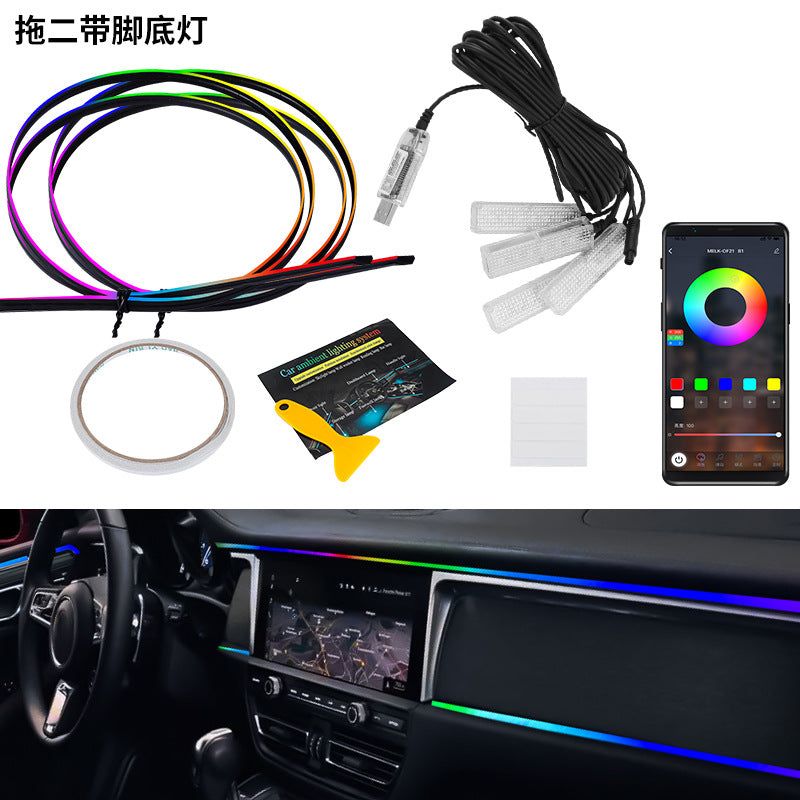 image-Car LED Atmosphere Light - RGB Voice Control 
