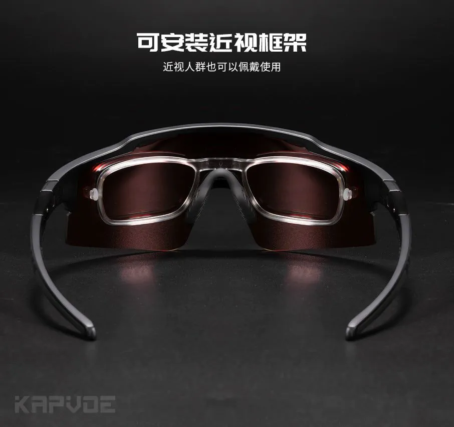image-Kapvoe Polarized Cycling Glasses - Green Frame