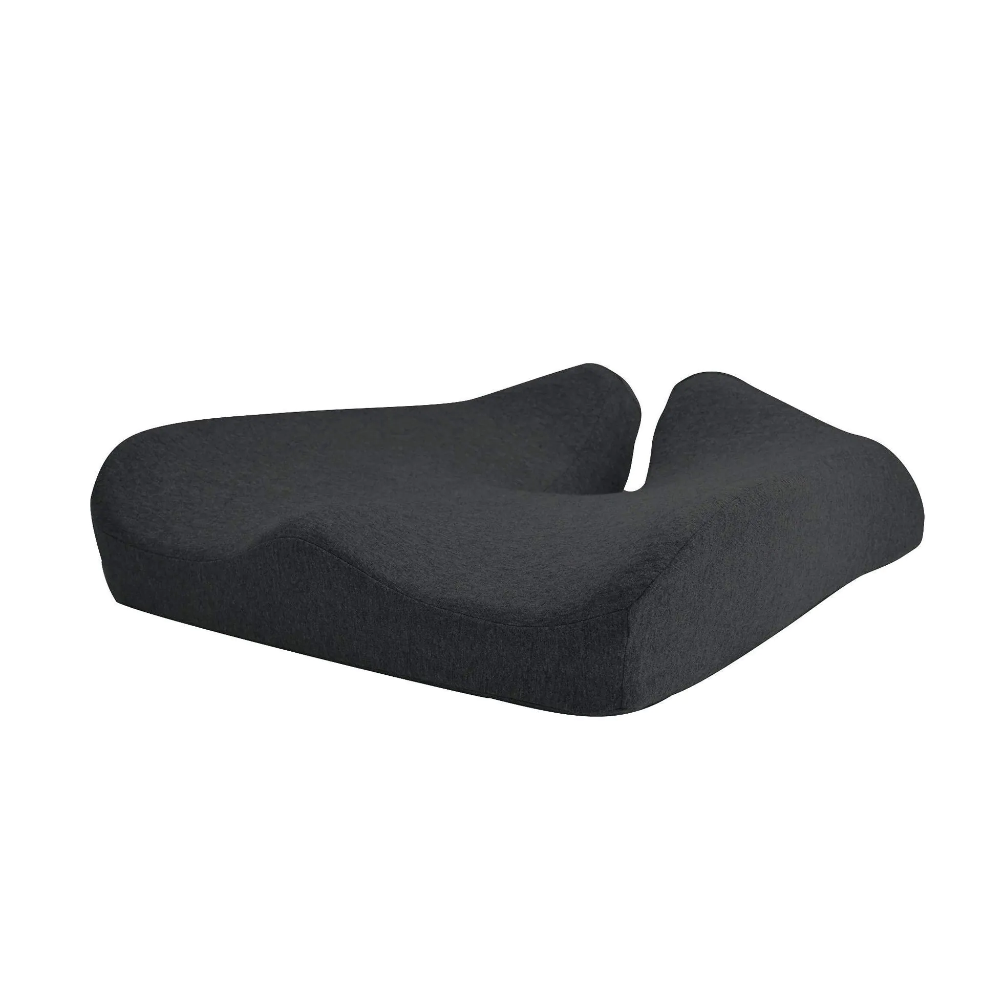 image-Memory Foam Seat Cushion Set - Grey Plush with Lumbar