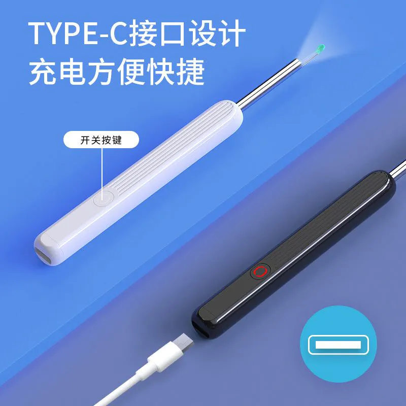 image-Intelligent Visual Ear Picking Spoon - Waterproof HD Black/White