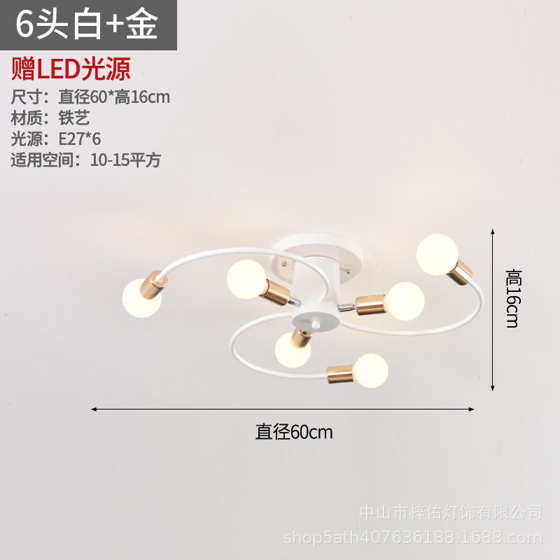 image-Nordic Chandelier Modern Industrial White Gold LED 220V