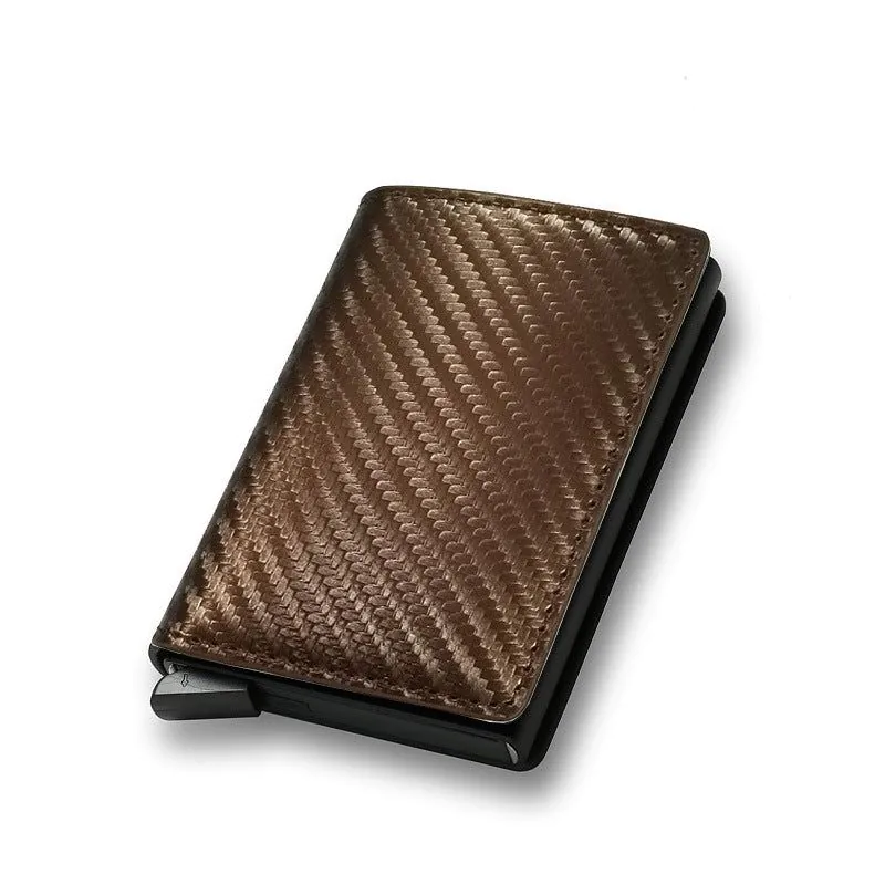 image-RFID Carbon Fiber Men's Wallet Card Holder Multi-Function