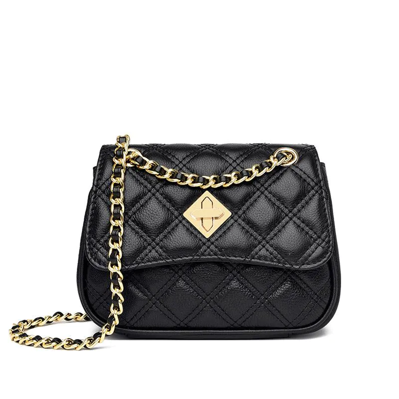 image-Niche Genuine Leather Shoulder Bag - Cream Small