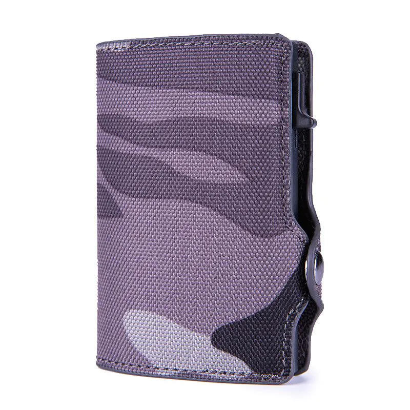 image-Camouflage Green RFID Card Holder - PU Leather