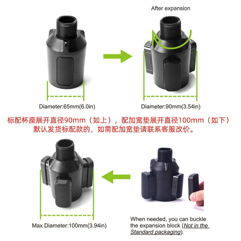 image-Multifunctional Car Cup Holder - Phone & Drink Organizer