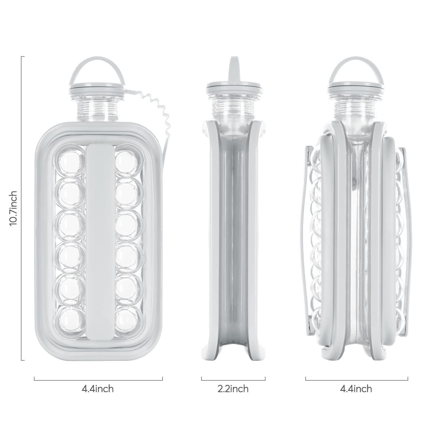 image-Foldable Curling Ice Cube Mold - Silicone Ice Tray, Two-in-One
