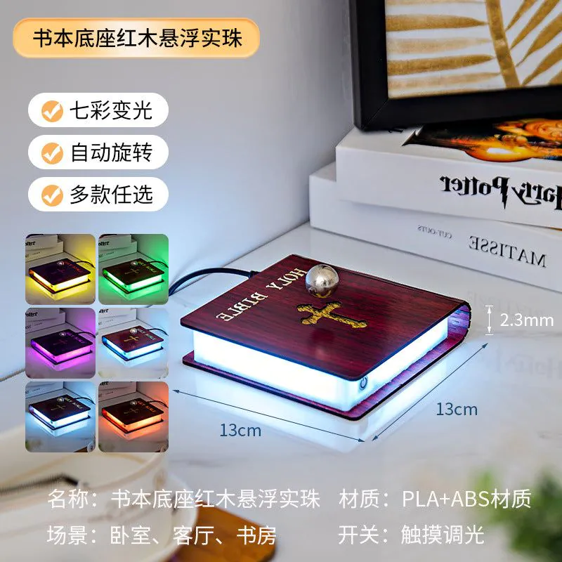 image-Magnetic Levitation Starry Sky Book Base Lamp