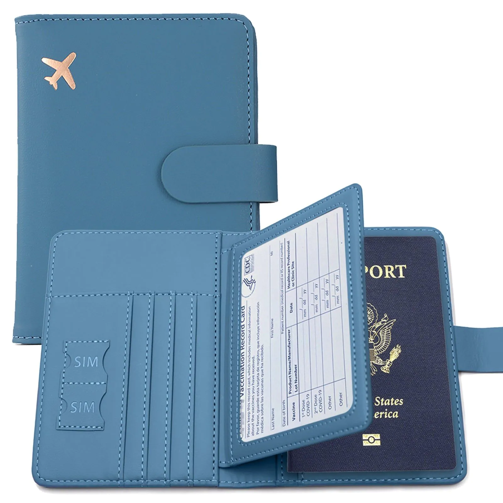 image-Passport Holder - Aircraft Design PU Leather