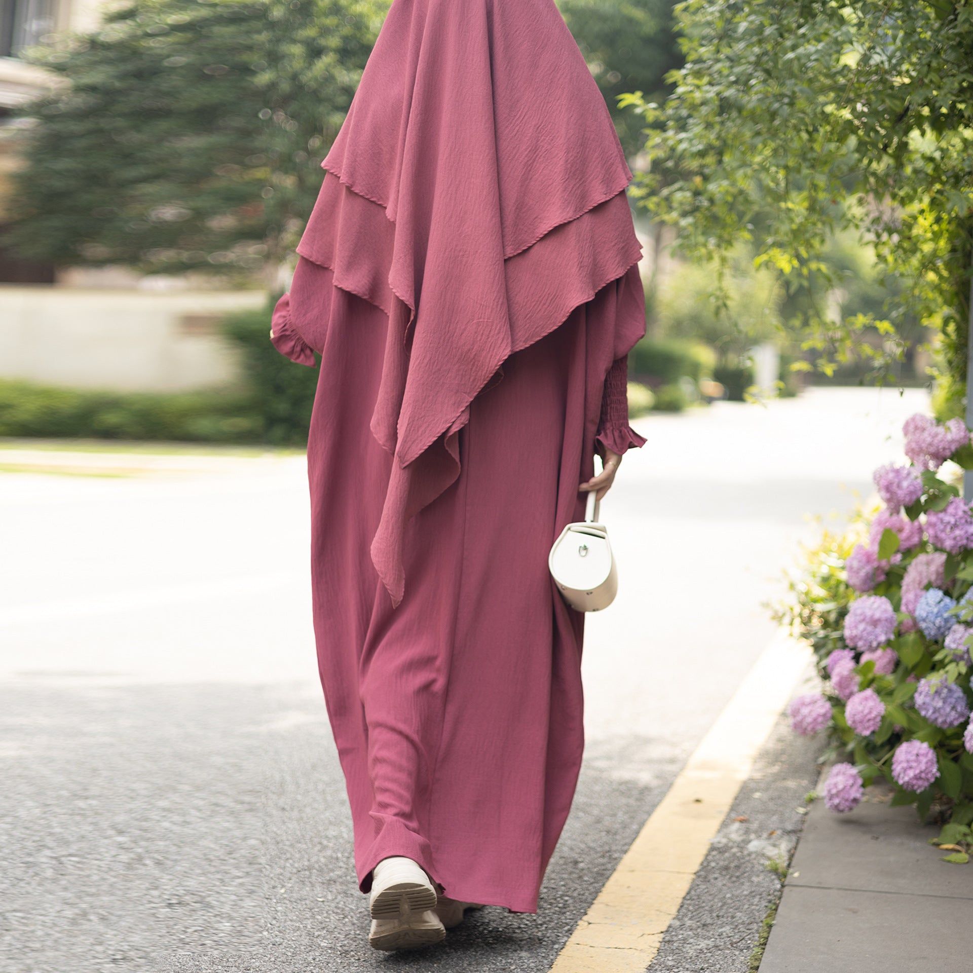 image-Loriya Bat Style Maxi Dress - Dark Brown Polyester