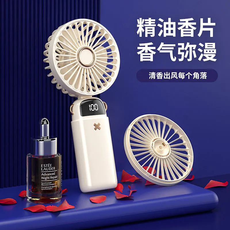 image-Portable Neck Fan USB Rechargeable Handheld Foldable