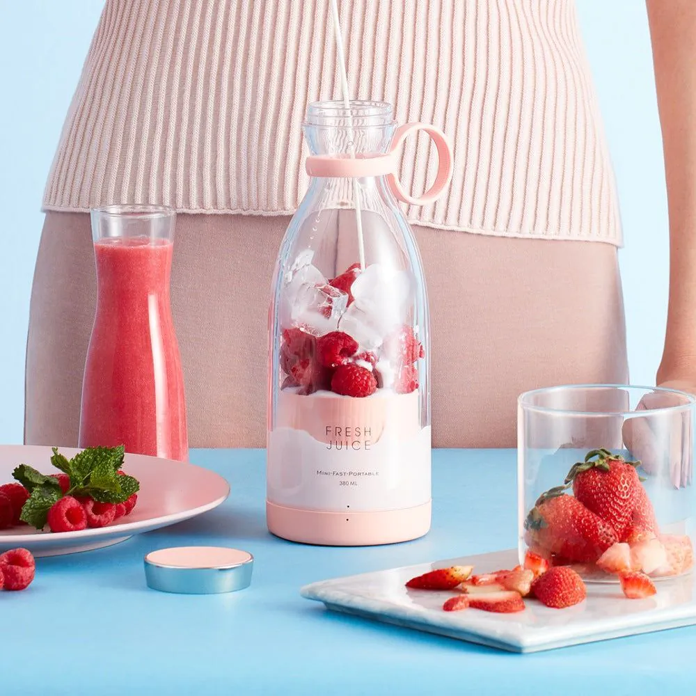 image-Tai Xiang Portable Juicer Cup - Pink USB Rechargeable
