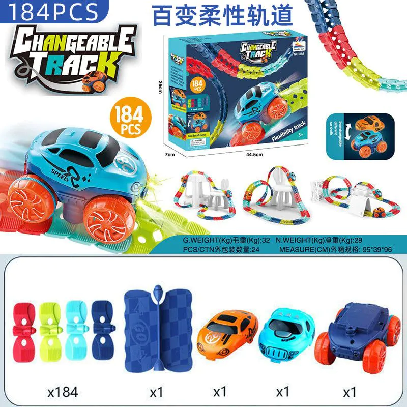 image-Electric Track Car Toy Set - DIY Anti-Gravity Train Roller Coaster