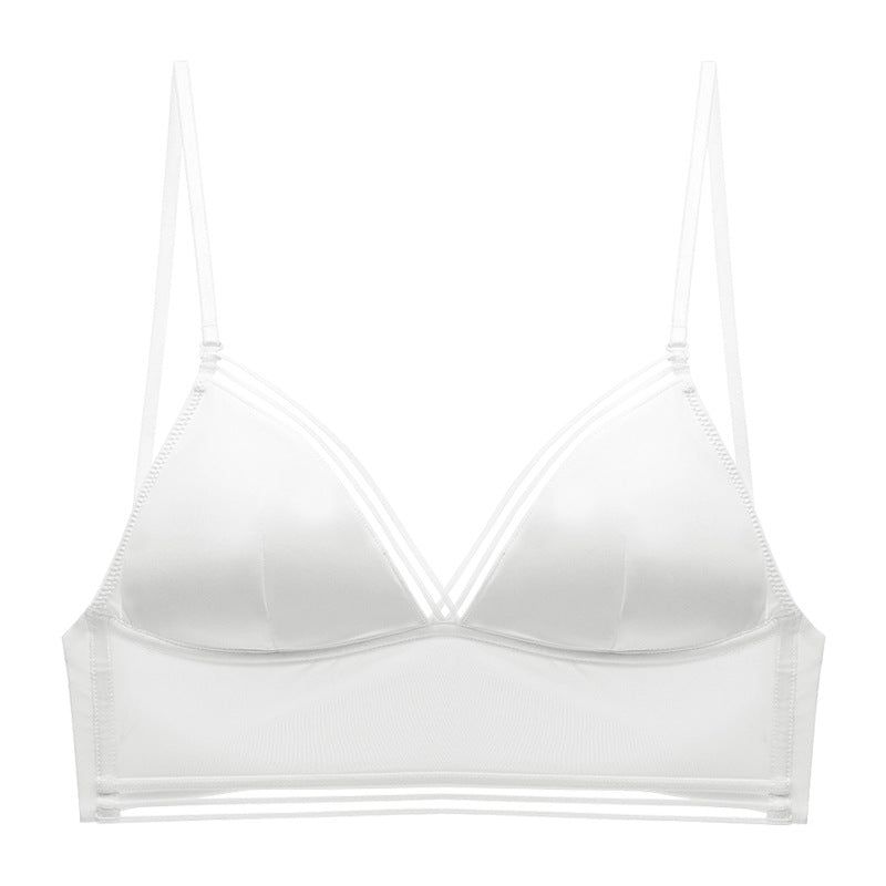image-Ice Silk Backless Bra XL Thin Molded Cup