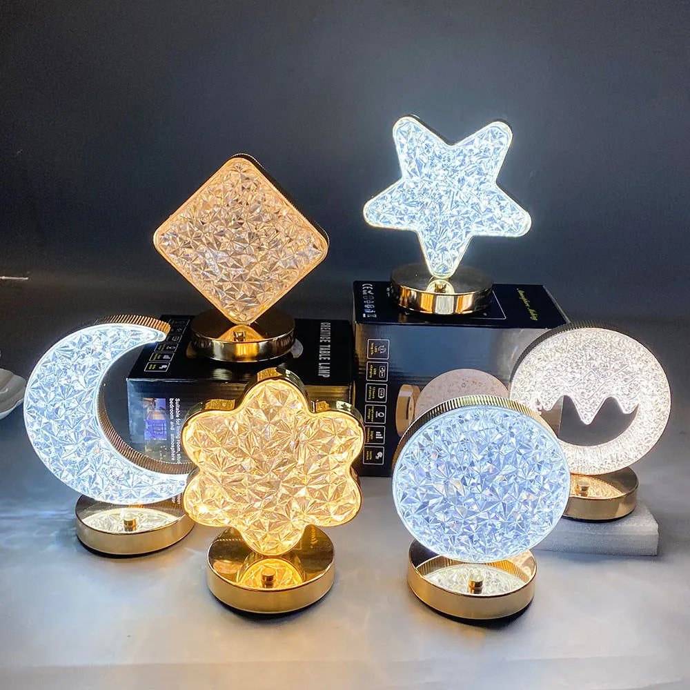 image-Star Moon LED Table Lamp - Rechargeable Touch