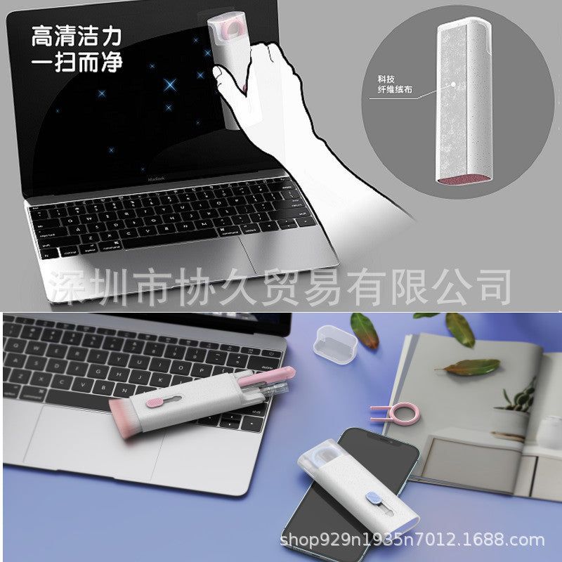 image-7-in-1 Keyboard and Bluetooth Headset Cleaning Kit - Light Blue