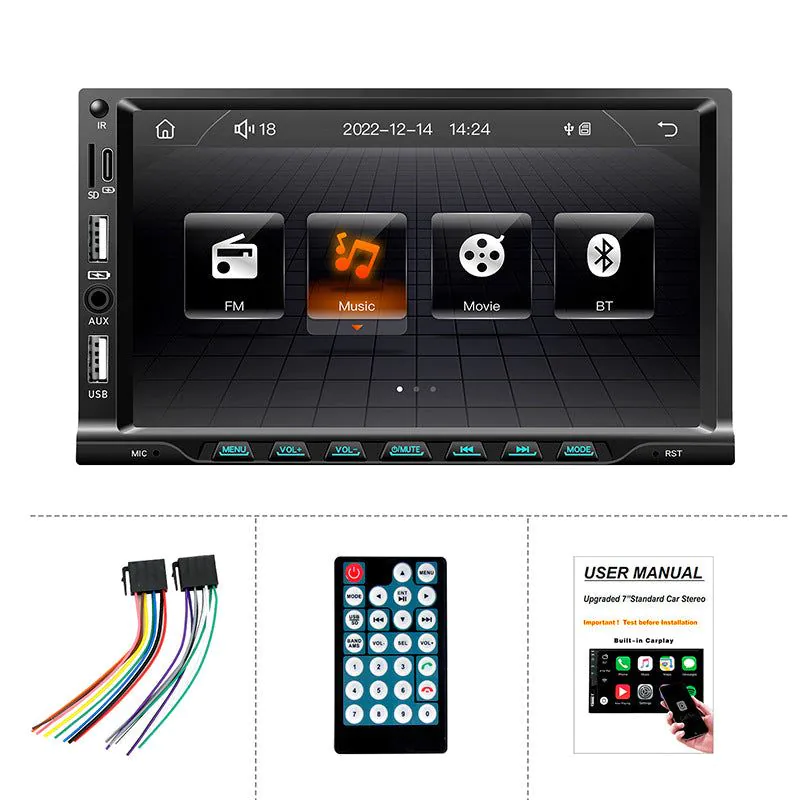 Car Navigation 7" MP5 Player - Wired CarPlay USB