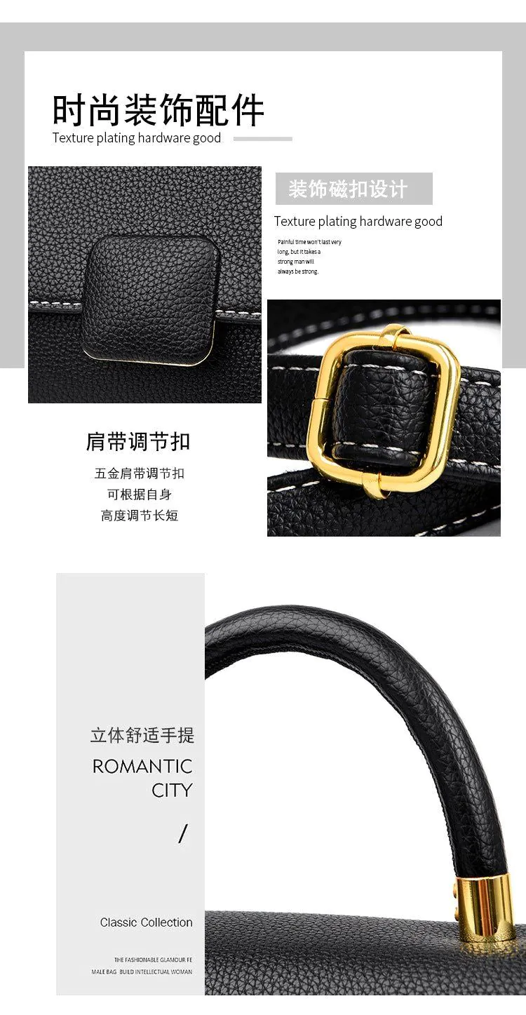image-Genuine Leather Shoulder Bag - Brown Square 